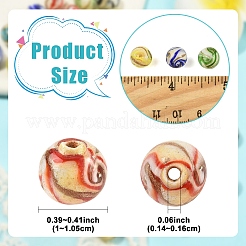 30шт 6 цвета ручной работы золотой песок бусины лэмпворк&nbsp;LAMP-YW0004-21