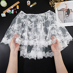 Съемные свадебные кружевные шали из полиэстера&nbsp;AJEW-WH0696-057