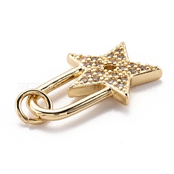 Кулон из латуни с прозрачным кубическим цирконием&nbsp;ZIRC-M114-08G