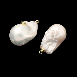 Подвески из латуни и перламутра с микропаве из кубического циркония&nbsp;KK-H259-13A-G01