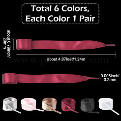 6 пара двухцветных шнурков из полиэстера&nbsp;AJEW-SP0003-92A