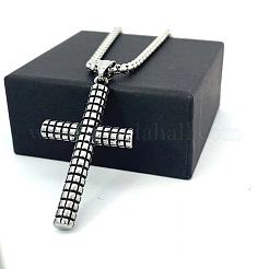 Мужской кулон в виде клетчатого креста из нержавеющей стали 304 в винтажном панк-стиле.&nbsp;OC5686