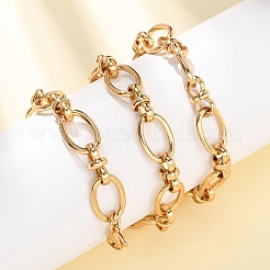 Женские ожерелья из овальной цепочки из нержавеющей стали 304 толщиной 10 мм&nbsp;NJEW-G194-04G