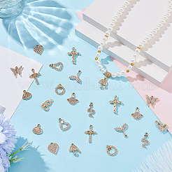 24шт 12 стиля подвески из сплава с кристаллами и стразами&nbsp;FIND-WR0012-69