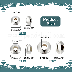 60 шт. 3 бусины-разделители из стерлингового серебра 925-го размера&nbsp;STER-PH0001-29