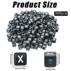 300 шт. акриловые европейские бусины с буквами&nbsp;OACR-SC0001-70C