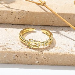 Кольца-манжеты с прозрачным кубическим цирконием&nbsp;RJEW-G337-08G