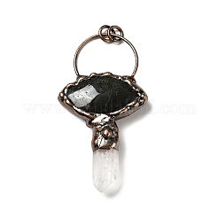 Большие подвески из натурального кристалла кварца и лабрадорита&nbsp;G-D468-19R