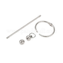 Железные стержни для ключей с бусинами&nbsp;LS-AJEW-R004-02P