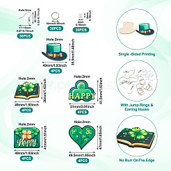 Набор для изготовления деревянных висячих сережек ко Дню Святого Патрика своими руками&nbsp;DIY-TA0009-17