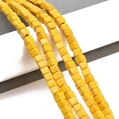 Синтетических нитей бирюзовые бусы&nbsp;X-TURQ-G108-4x4mm-06