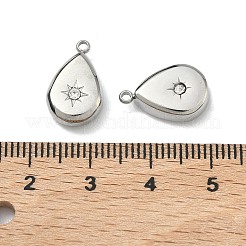 Подвески в форме капли из нержавеющей стали 304 с кристаллами и стразами&nbsp;STAS-L022-354P