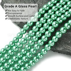 Экологичные нити жемчужных бусин из окрашенного стекла&nbsp;LS-HY-A008-6mm-RB014