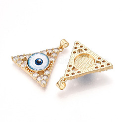 Латунные подвески с микропаве из прозрачных кубических цирконий для женщин&nbsp;KK-T070-90A-08