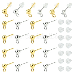 40 шт. 2 цвета фурнитура для сережек-гвоздиков из нержавеющей стали 304&nbsp;STAS-FS0001-57