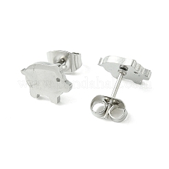 Милые серьги-гвоздики из нержавеющей стали 304 с изображением животных&nbsp;LS-EJEW-B041-02B-P