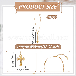 4 шт. латунный кулон с крестом Иисуса&nbsp;NJEW-GO0001-16