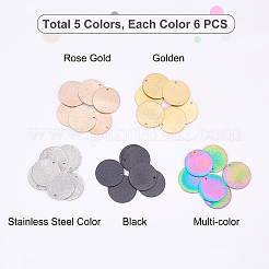 30 шт. 5 цвета вакуумное покрытие PVD текстурированные подвески из нержавеющей стали 304&nbsp;STAS-UN0022-31