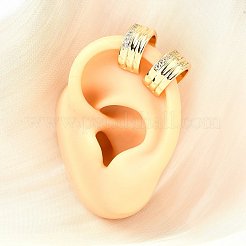 Латунные серьги-манжеты из прозрачного кубического циркония&nbsp;EJEW-F370-18G