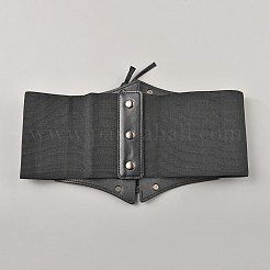 Широкий эластичный корсетный ремень из искусственной кожи с пряжкой из сплава&nbsp;AJEW-WH0518-50