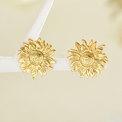 Элегантные серьги-гвоздики с подсолнухами из нержавеющей стали 201&nbsp;HV3770