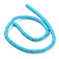 Синтетических нитей бирюзовые бусы&nbsp;X-TURQ-G110-6x3mm-06