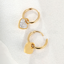 Стильные серьги-кольца в форме сердца из нержавеющей стали 201&nbsp;PR7038