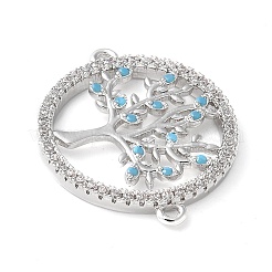 Подвески-коннекторы из латуни с микропаве из кубического циркония «дерево жизни»&nbsp;KK-C086-10P