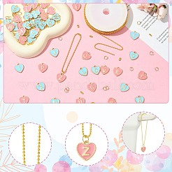 Наборы для самостоятельного изготовления подвесного украшения из эмалевого сплава в форме сердца с буквой a~z&nbsp;DIY-CJ0003-08