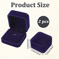 Квадратные бархатные шкатулки для украшений для подвески&nbsp;CON-WH20013-03B