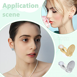 24 шт. 2-х цветная фурнитура для сережек-клипс из нержавеющей стали 304&nbsp;STAS-ME0001-60