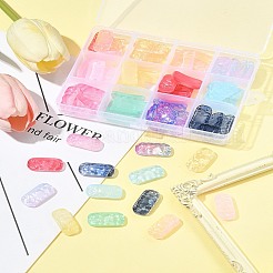 72 шт. 12-цветные прозрачные стеклянные подвески-соединители&nbsp;GLAA-FS0002-11