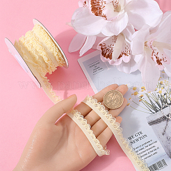 10 ярд полиэстер эластичная кружевная отделка&nbsp;SRIB-WH0011-121F