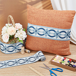 Жаккардовая лента из полиэстера и ромба длиной 5 м в этническом стиле.&nbsp;OCOR-WH0101-19B