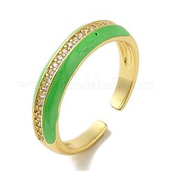 Кольца-манжеты из латуни с микропаве из кубического циркония&nbsp;RJEW-H228-06G