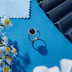 1 шт регулируемое кольцо из 925 серебряных страз&nbsp;FIND-BC0041-69