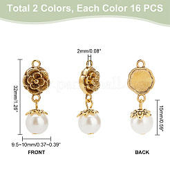 32 шт. 2 цвета подвески из сплава в тибетском стиле&nbsp;FIND-PH0008-38