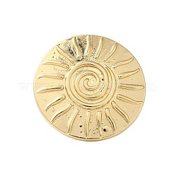 Большие плоские круглые кольца из солнечного сплава с открытыми манжетами для женщин&nbsp;LS-RJEW-U006-04G