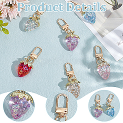 6шт 6-х цветная клубничная акриловая подвеска-украшение&nbsp;HJEW-ME00007