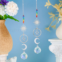 2 шт. латунные подвесные украшения в виде солнца&nbsp;HJEW-TA00371