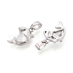 Латунные микропаве прозрачные кубические циркониевые подвески&nbsp;KK-N259-15P