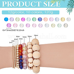120 г 10-цветные ab-цветные мини-шарики для нейл-арта из стекла с 3D покрытием&nbsp;MRMJ-PH0003-05
