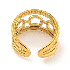 Ионное покрытие (ip) 304 нержавеющая сталь квадратная цепочка открытое манжетное кольцо для женщин&nbsp;RJEW-A043-28G