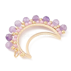 Ограненные круглые подвески из натурального аметиста&nbsp;PALLOY-MZ00169-05