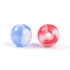 Двухцветные бусины из непрозрачной смолы&nbsp;X1-RESI-N042-10mm-16