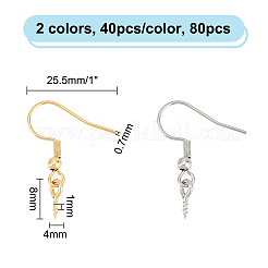 80 шт. 2-х цветные крючки для сережек из нержавеющей стали 304&nbsp;STAS-UN0051-94