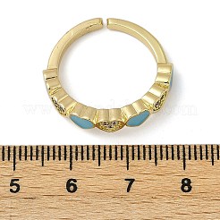 Кольца-манжеты из латуни с микропаве из прозрачного кубического циркония и эмалью для женщин&nbsp;RJEW-L113-033G