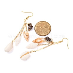 Болтающийся серьги оболочки естественно&nbsp;EJEW-TA00649