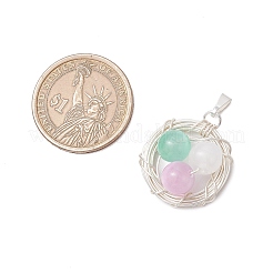 Подвески в виде птичьего гнезда из окрашенной натуральной селенитовой медной проволоки&nbsp;PALLOY-TA00228-01