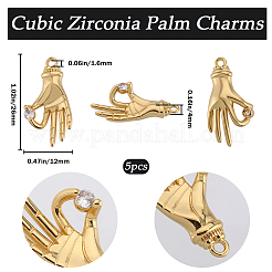 5 шт. Латунные подвески с микропаве&nbsp;ZIRC-BBC0002-35